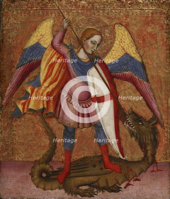 Archangel Michael Slaying the Dragon, 1380-1389. Creator: Tommaso del Mazza.