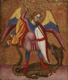 Archangel Michael Slaying the Dragon, 1380-1389. Creator: Tommaso del Mazza