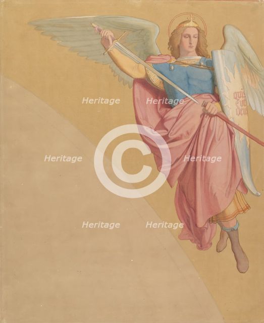 Archangel Drawing a Sword, 1825-86. Creator: Eduard von Steinle.