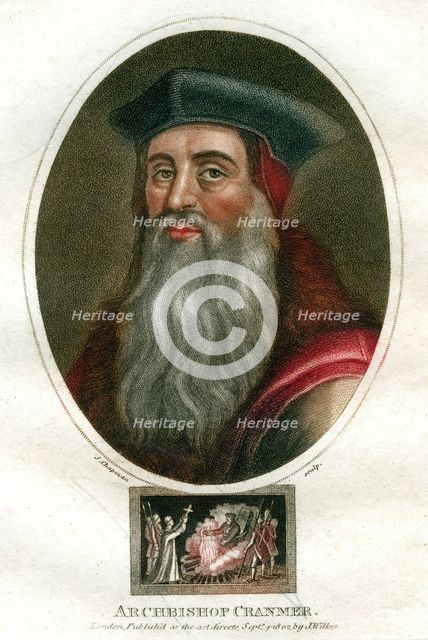 Archbishop Cranmer, (1816).Artist: J Chapman