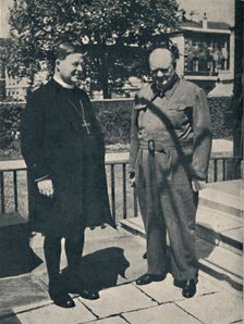 Archbishop of Canterbury at Number 10, Downing Street c1943, (1945). Creator: Unknown