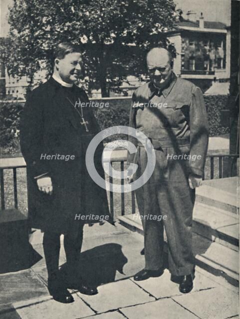 'Archbishop of Canterbury at Number 10, Downing Street', c1943, (1945). Creator: Unknown.