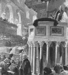 ...Archbishop of Canterbury preaching...after Queen Victoria's Death, 1902 (1901). Creator: Unknown