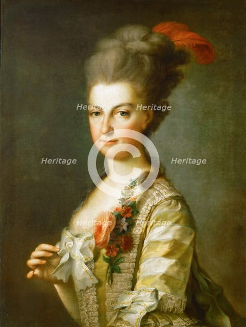 Archduchess Maria Christina (1742-1798), Duchess of Teschen, in a striped silkdress, ca 1766-1770. Artist: Anonymous  