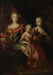 Archduchess Maria Theresa with her two sisters Maria Anna (1718-1744) and Maria Amalia...18th cen... Creator: Anonymous