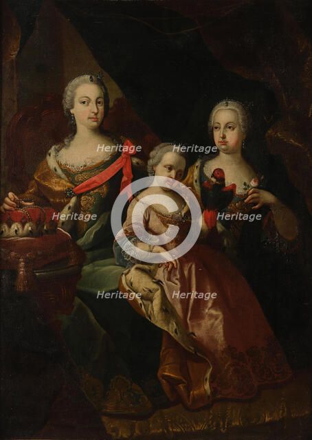 Archduchess Maria Theresa with her two sisters Maria Anna (1718-1744) and Maria Amalia...18th cen... Creator: Anonymous.