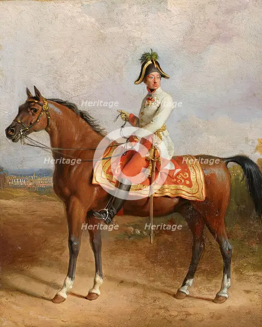 Archduke Carl on horseback, 1840/1850. Creator: Johann Peter Krafft.