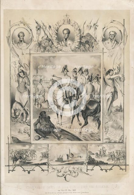 Archduke Charles of Austria in the Battle of Aspern on 22 May 1809, c1850. Creator: Wüllner; Leopold (active ca 1850).