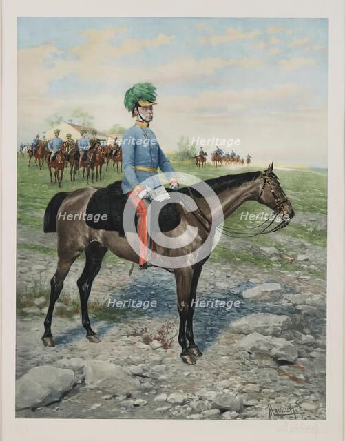 Archduke Albrecht of Austria (1817-1895) on the maneuver field, c.1900. Creator: Myrbach-Rheinfeld, Felician von (1853-1940).