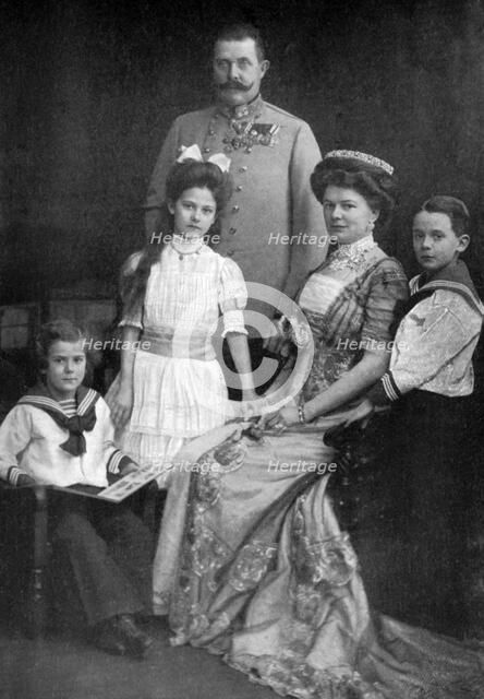 Archduke Franz Ferdinand of Austria and his family, c1910 (c1920). Artist: Unknown