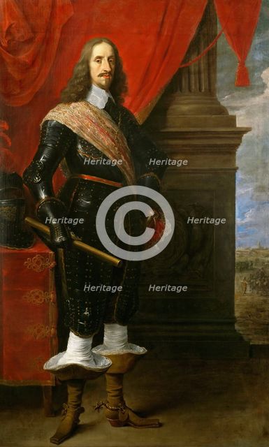 Archduke Leopold Wilhelm of Austria (1614-1662), with the Siege of Gravelingen in background.