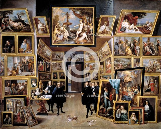 Archduke Leopold Wilhelm in his Gallery in Brussels, 1647-1651. Artist: Teniers, David, the Younger (1610-1690)