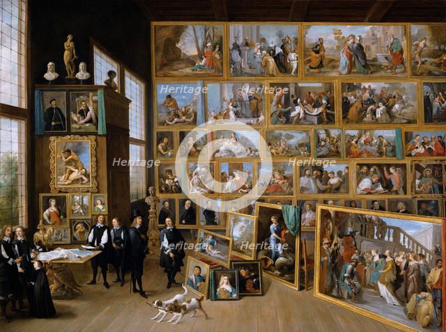 Archduke Leopold Wilhelm in his Gallery in Brussels, ca 1651. Artist: Teniers, David, the Younger (1610-1690)
