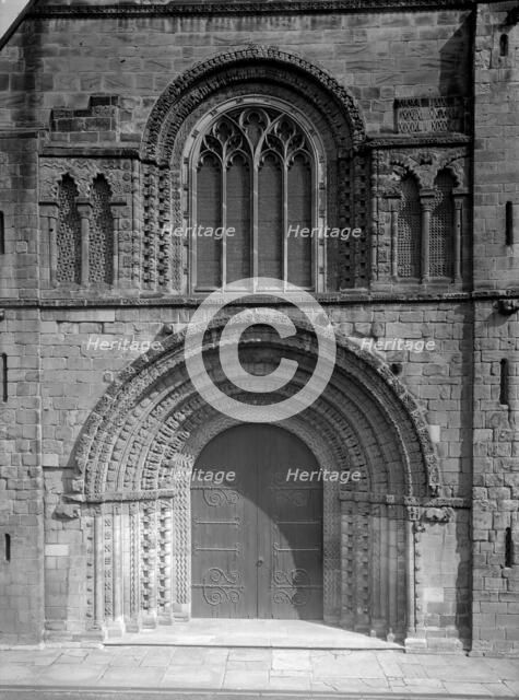 Arched doorway at St Mary, Tutbury, Staffordshire, 1949. Artist: FJ Palmer