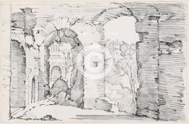 Arched Passageways of a Ruined Building, 1744/1750. Creator: Joseph-Marie Vien the Elder.