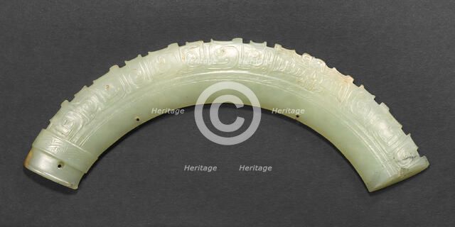 Arched pendant, late Neolithic period, Longshan culture, or early Shang period, c. 1600/1045 B.C. Creator: Unknown.