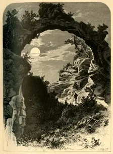 Arched Rock by Moonlight 1872. Creator: A. Measom