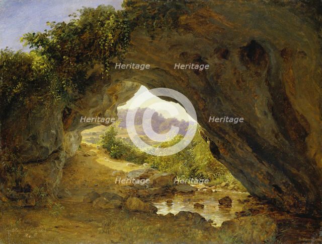 Arched Rocks by Civitella II, 1836. Creator: Carl Morgenstern.