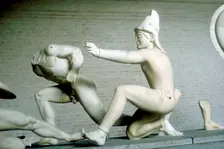 Archer and warrior from the West Pediment of the Temple of Aphaia, Aegina, Greece, c500 - 480 BC