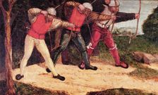 Archers, detail from the Painting Martyrdom of St. Sebastian 1455