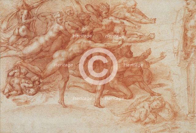 Archers shooting at a herm, c1530. Creator: Buonarroti, Michelangelo (1475-1564).