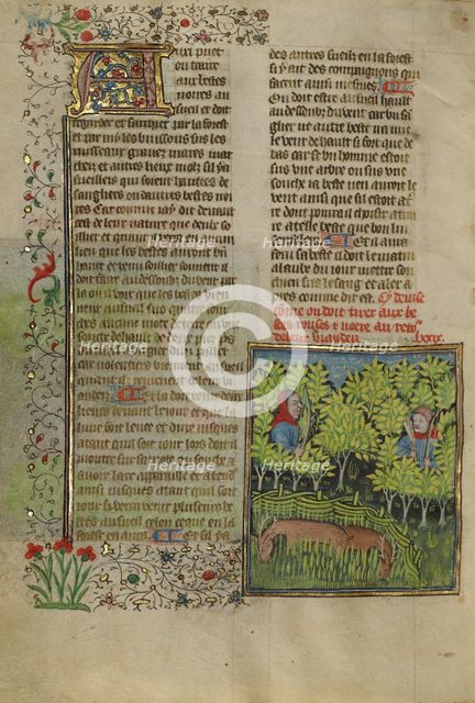 Archers Stalking Deer; Livre de la Chasse, about 1430-1440. Creator: Unknown.