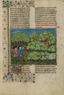 Archers Stalking Deer; Livre de la Chasse, about 1430-1440. Creator: Unknown