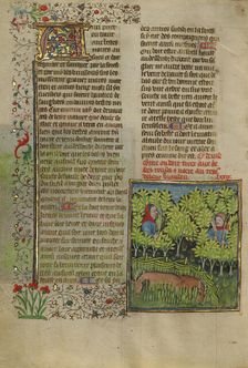 Archers Stalking Deer; Livre de la Chasse, about 1430-1440. Creator: Unknown