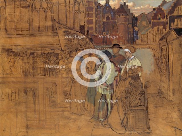 Archery Feast in Antwerp in the 16th Century. Creator: Jan August Hendrik Leys.