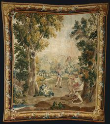 Archery from Amusements Champêtres (Country Sports), Aubusson, 1770/90. Creator: Manufacture royale d'Aubusson