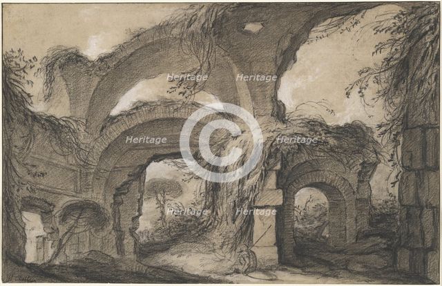 Arches of the Larger Baths at Hadrian's Villa, c. 1748. Creator: Charles Michel-Ange Challe.