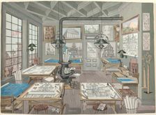 Architect's Drafting Room, 1884, 1935/1942. Creator: Perkins Harnly