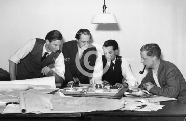 Architects and designers discussing the plans for the Festival of Britain, 1949. Artist: Unknown.