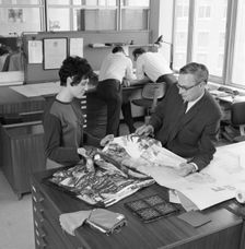 Architects department at Tetley's brewers, Leeds, West Yorkshire, 1968. Creator: Michael Walters