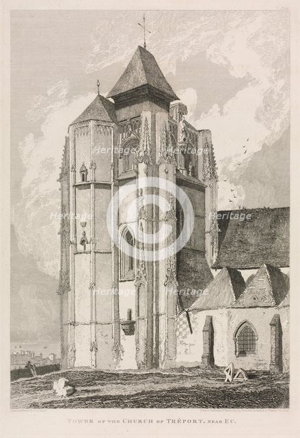 Architectural Antiquities of Normandy (Vol. II), Pl. 66: Tower of the Church of Tréport, near Eu, 18 Creator: John Sell Cotman (British, 1782-1842); J & A Arch, Cornhill & J.S. Cotman, London 1821.