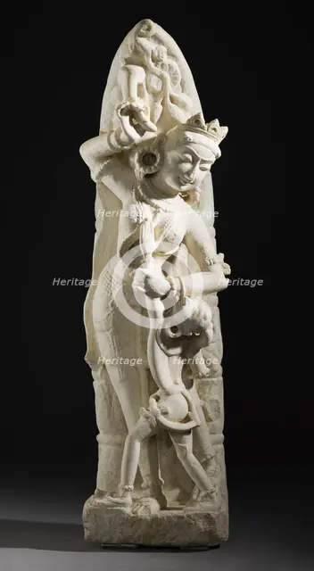 Architectural Bracket in the Form of a Celestial Nymph Teasing a Boy, 13th-14th century. Creator: Unknown.