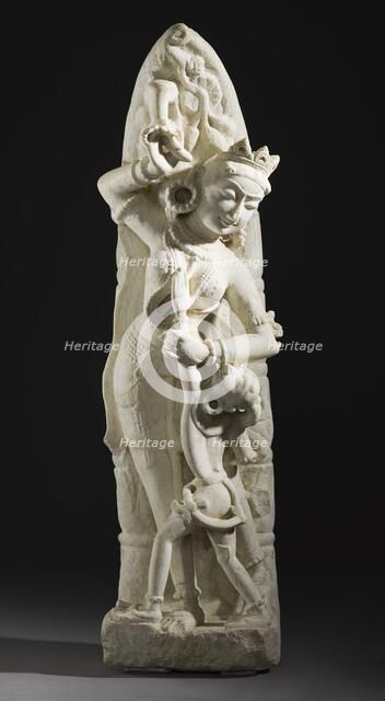 Architectural Bracket in the Form of a Celestial Nymph Teasing a Boy, 13th-14th century. Creator: Unknown.