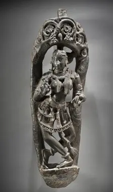 Architectural Bracket in the Form of a Celestial Cymbalist (image 1 of 4), c.1100. Creator: Unknown