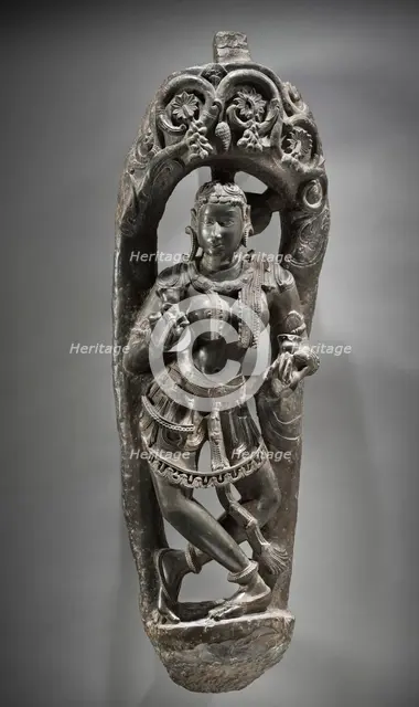 Architectural Bracket in the Form of a Celestial Cymbalist (image 1 of 4), c.1100. Creator: Unknown.