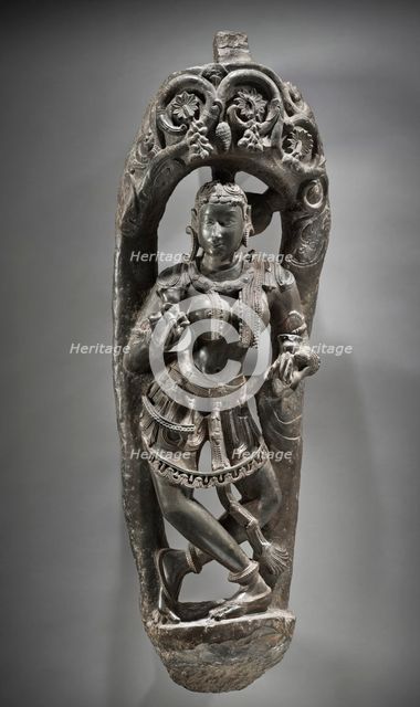 Architectural Bracket in the Form of a Celestial Cymbalist (image 1 of 4), c.1100. Creator: Unknown.