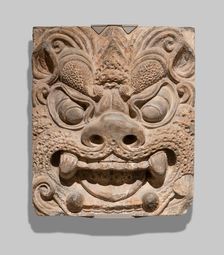 Architectural Brick with Ogre Mask, Tang dynasty (A.D. 618-907), prob. second half of 8th century. Creator: Unknown