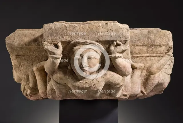 Architectural Capital with Yakshas and Avatars (image 3 of 5), 10th century. Creator: Unknown.