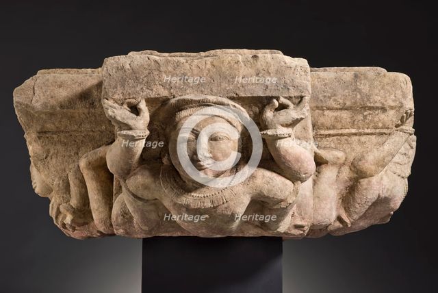 Architectural Capital with Yakshas and Avatars (image 3 of 5), 10th century. Creator: Unknown.