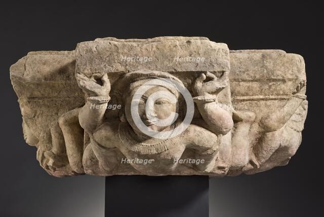 Architectural Capital with Yakshas and Avatars (image 3 of 5), 10th century. Creator: Unknown.