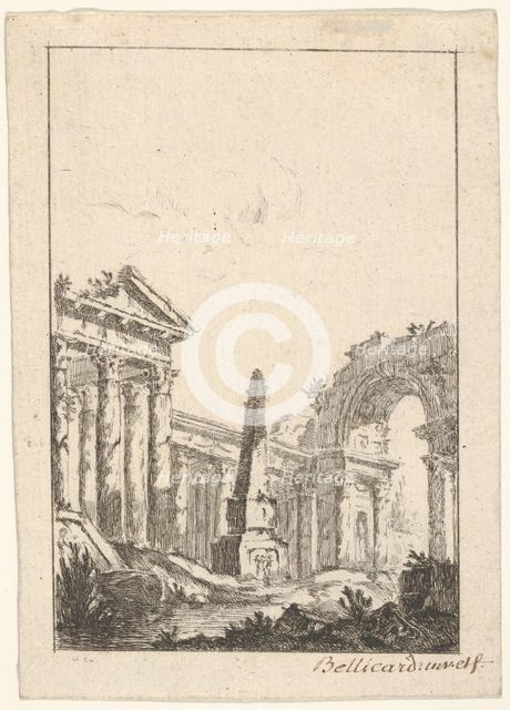Architectural Capriccio, 1745-80. Creator: Jérôme Charles Bellicard.