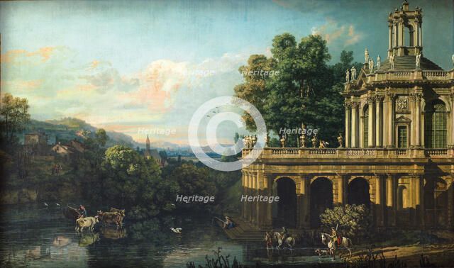 Architectural Capriccio with a Palace, c. 1766. Artist: Bellotto, Bernardo (1720-1780)