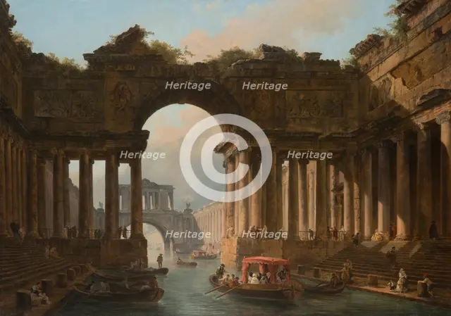 Architectural Caprice with a Canal, 1783.