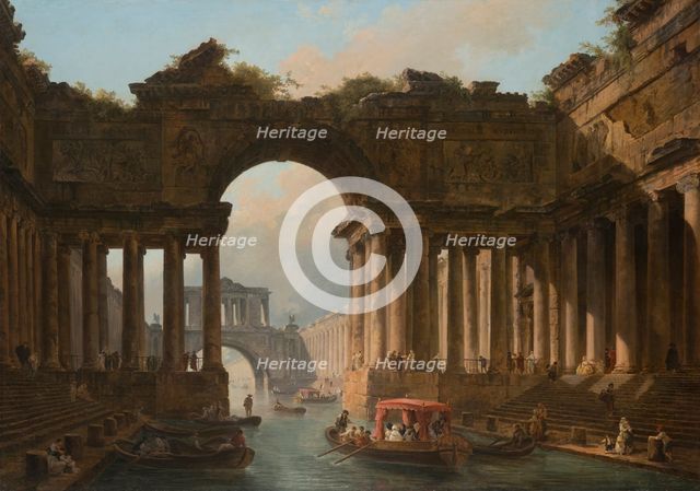 Architectural Caprice with a Canal, 1783.