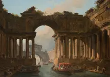 Architectural Caprice with a Canal, 1783