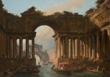 Architectural Caprice with a Canal, 1783